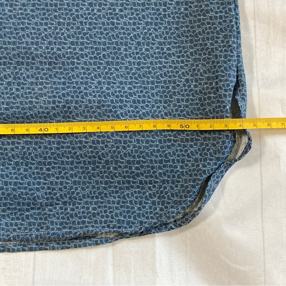 Blue Patterned Handmade Women's Sleeveless Renaissance Tunic V Neck Tie Up Loose - Picture 10 of 10